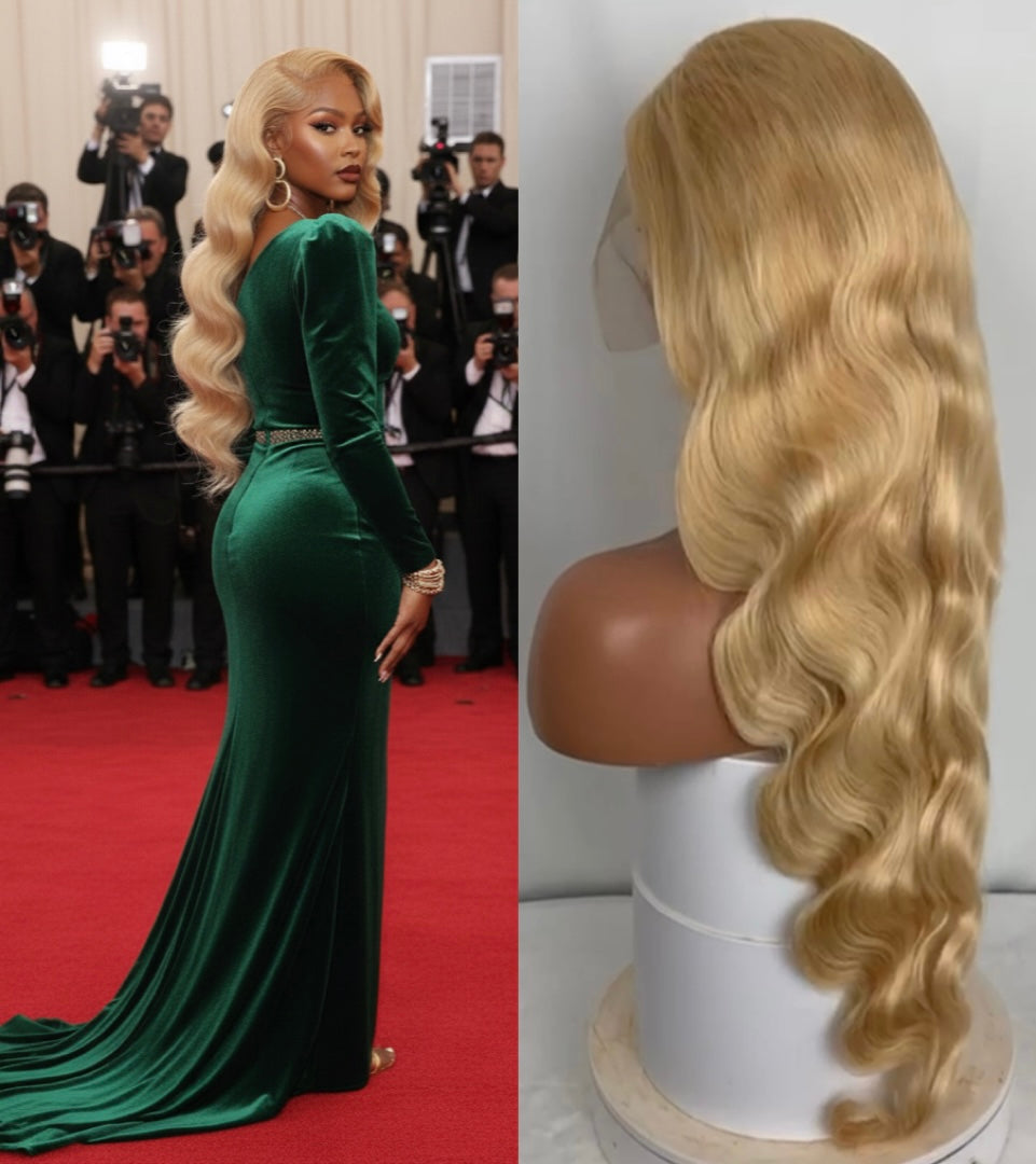 Golden waves for golden moments. ✨ Our Honey Blonde Body Wave is more than a wig—it’s a statement. Pairs perfectly with velvet, confidence, and a bold lip. 