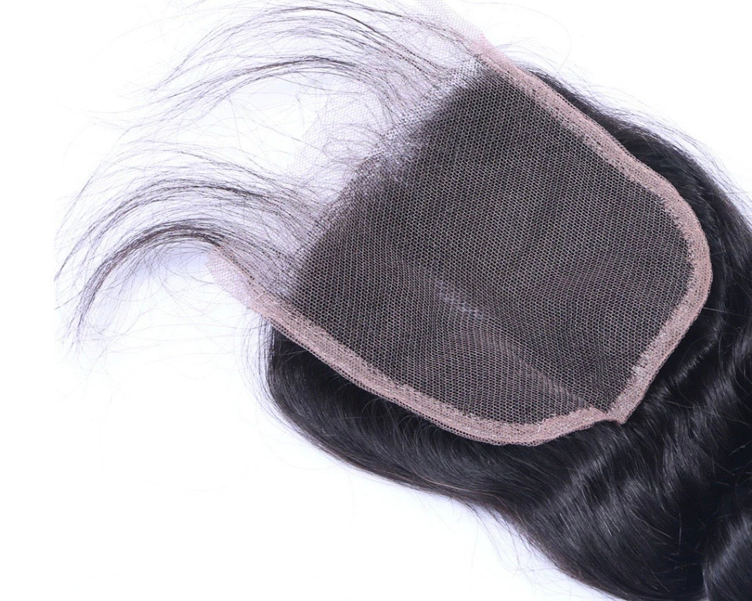 Premium Loose Wave Lace Closure - 4x4 Pre-Plucked Human Hair Closure with Baby Hair