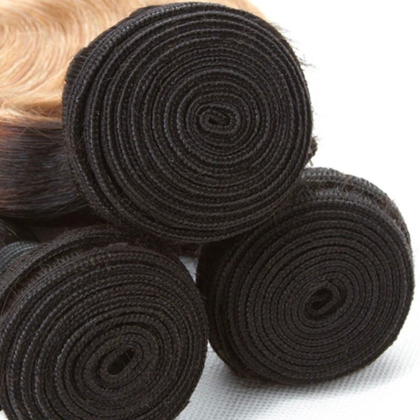 1B/27 Honey Blonde Ombre Body Wave Hair Bundles | Dark Root to Golden Blonde | 100% Human Hair Weave