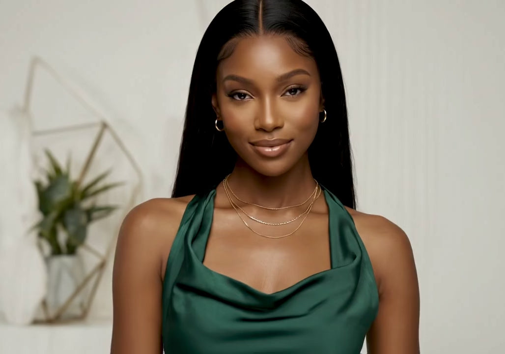 Ultra-Sleek HD Lace Frontal Wig - 13x4 Pre-Plucked Long Straight Virgin Human Hair